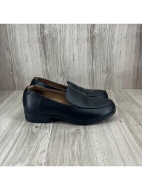 Shoes for Crews Loafers Womens 8.5 Black Leather Slip On Slip Resistant Shoes